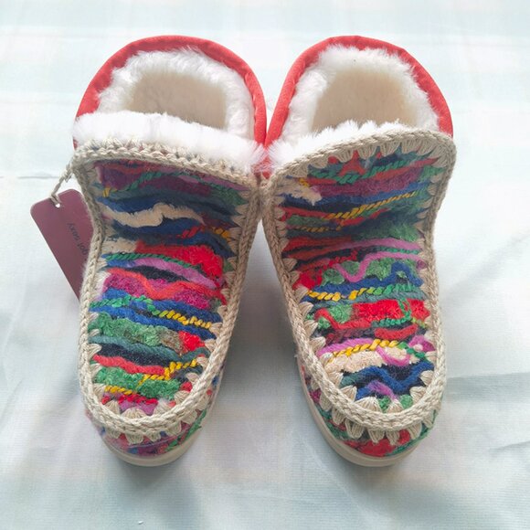 Mou Fleece-Lined Knitted Snow Boots - Picture 2 of 7